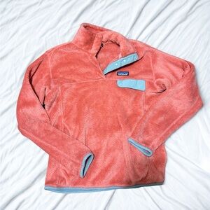 Patagonia Salmon Fleece Pullover with Grey Trim
